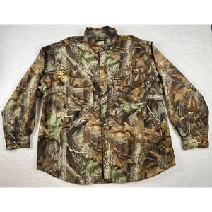 Remington Shirt Mens 2XL Brown Camo Outdoor Hunting Advantage‎ Timber Vented Vtg
